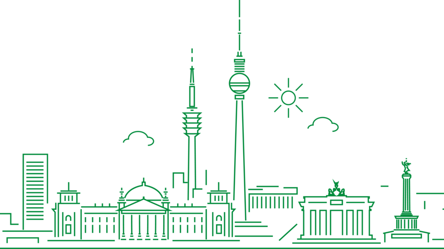 Schematische Darstellung der Berliner Skyline